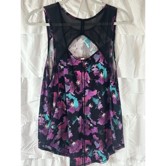 Lululemon Sculpt Tank Midnight Bloom Black Deep Fuschia Size 8 Gym Hiking women - Picture 2 of 6